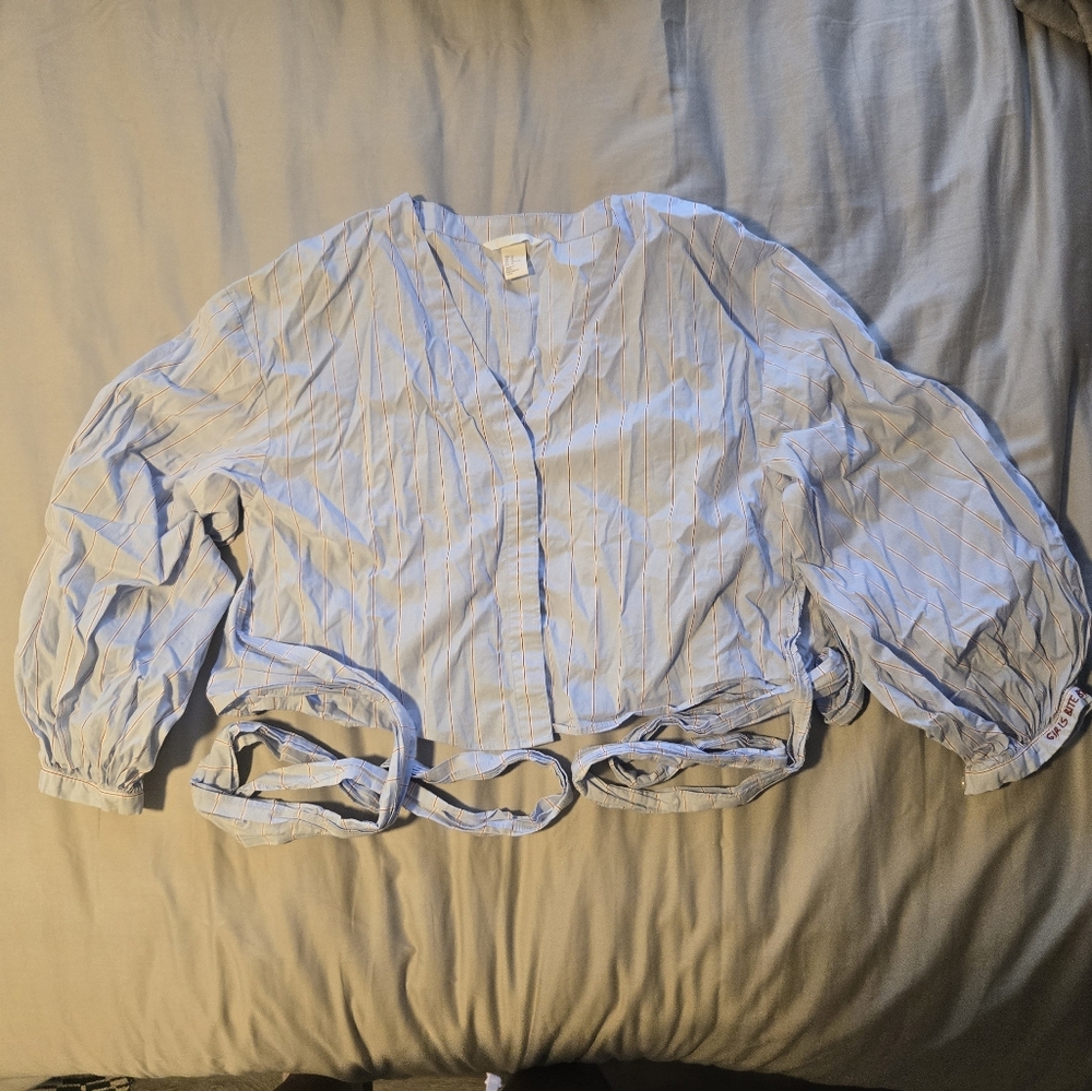 H&M Blue Striped Blouse